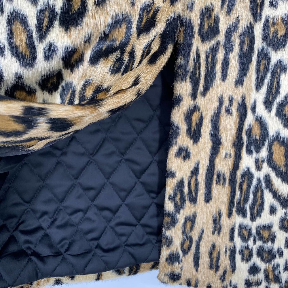 Alice + Olivia Animal Print Leopard Faux Fur Longline vest Womens Size XS/S - Picture 5 of 15